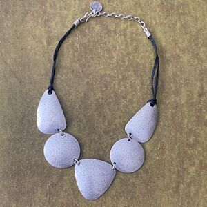 Hammered Silver metal statement Necklace
